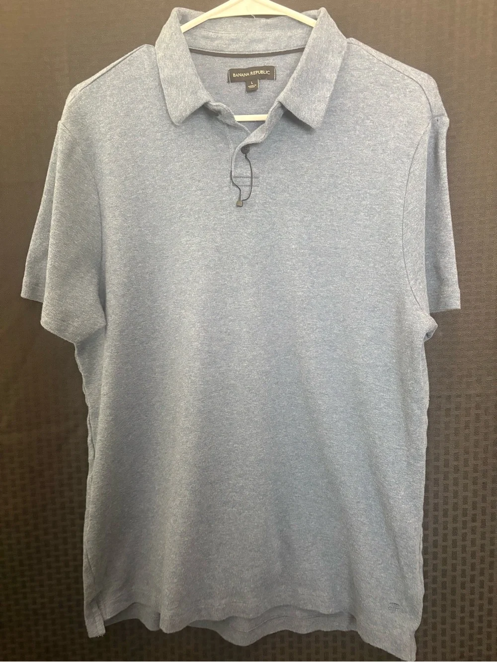 Banana Republic Men's Heathered Light Blue Polo